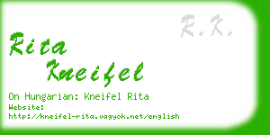 rita kneifel business card